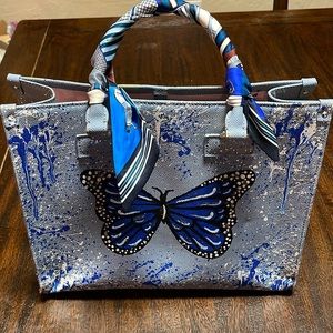 Original Anca Barbu Handbag. Each one is hand-painted all leather .